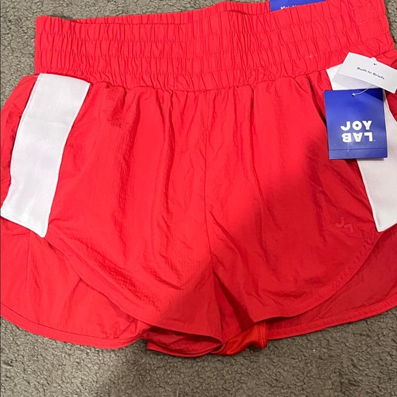 JoyLab Women's Bright Red and White Athletic Shorts - Picture 1 of 4